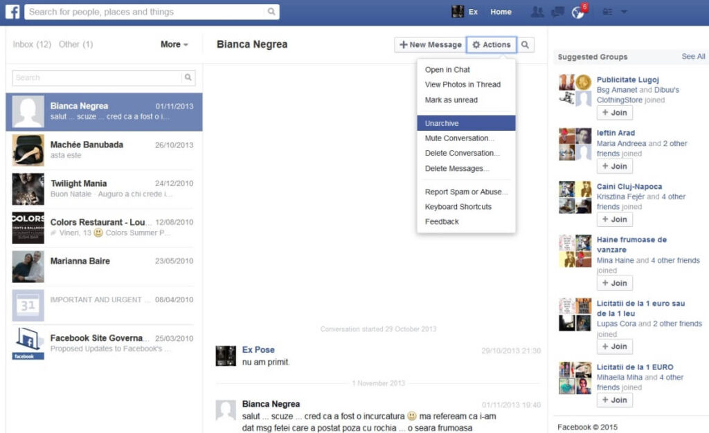 Facebook’ta Arşivlenen Mesajlar Nerede?