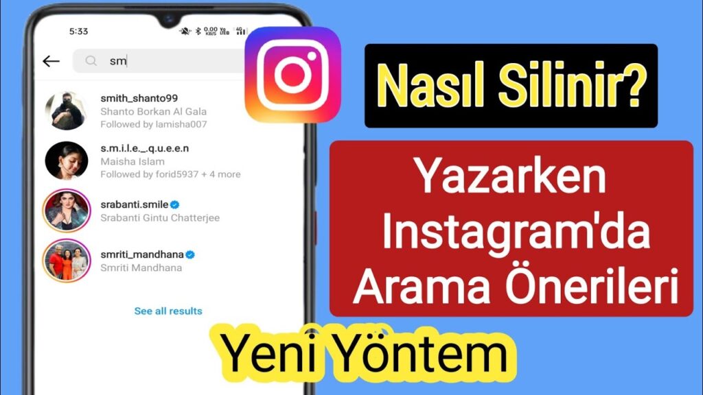 Instagram Harf Arama Geçmişini Silme