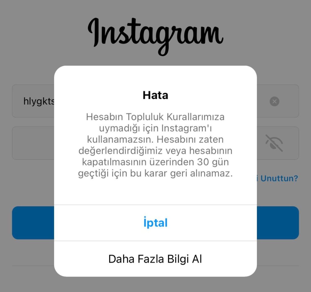 Instagram Hesabı Neden Kapatılır