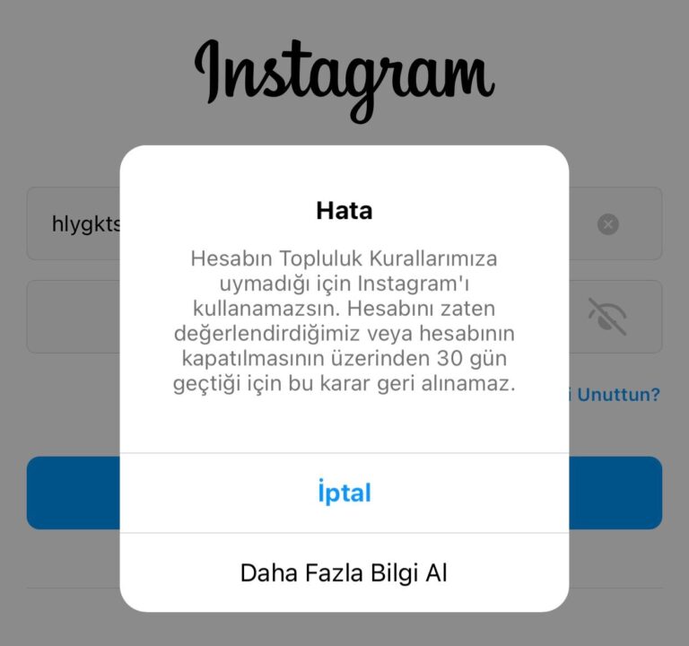 Instagram Hesabı Neden Kapatılır